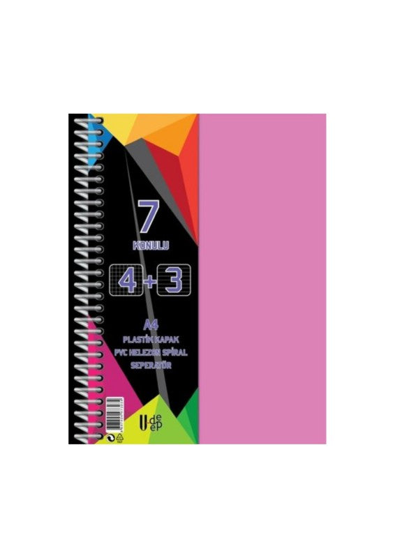 U-DEEP PP KAPAK AYRAÇLI DEFTER 4+3 175YP.*28