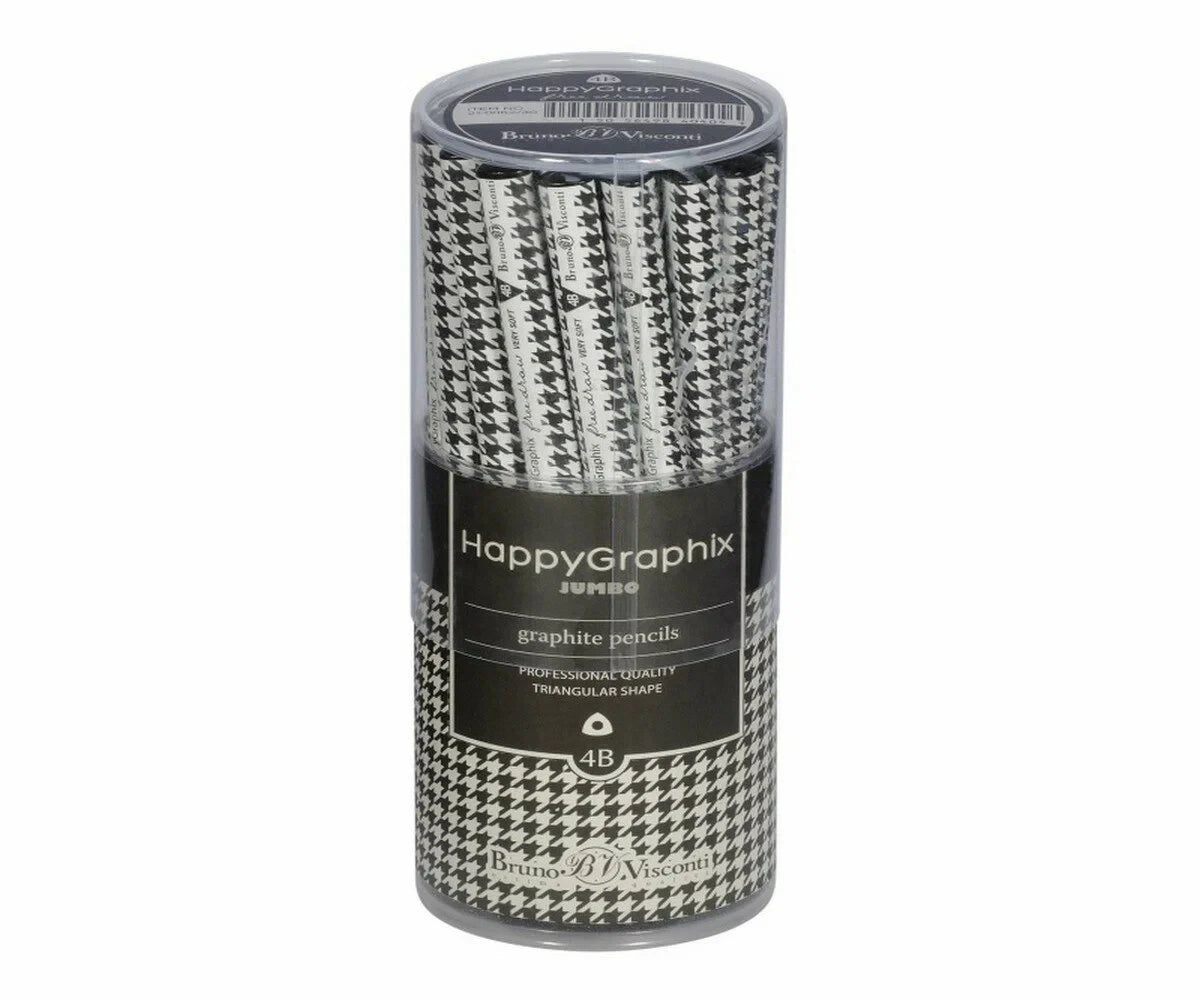 HAPPY GRAPHİX 21-0030 BLACK JUMBO KURŞUN KALEM 4B 3,5MM TRENDY 30LU