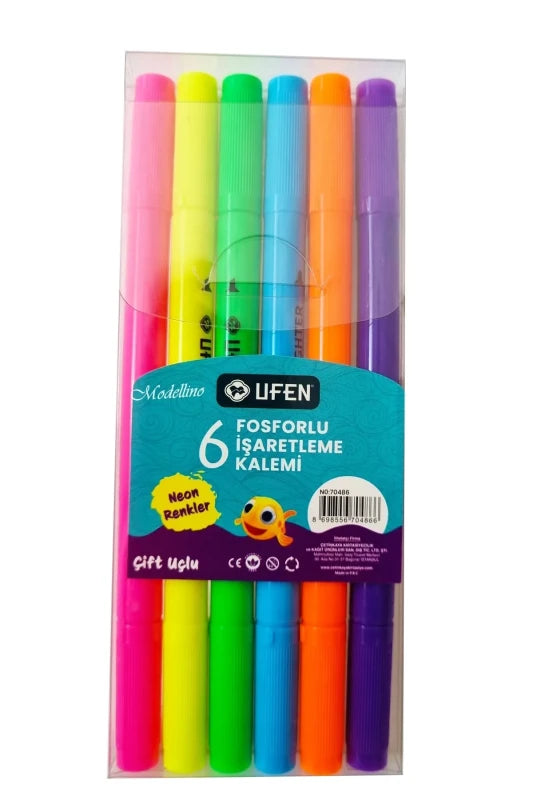UFEN NEON 70486 FOSFORLU İŞARETLEME KALEMİ 6'LI