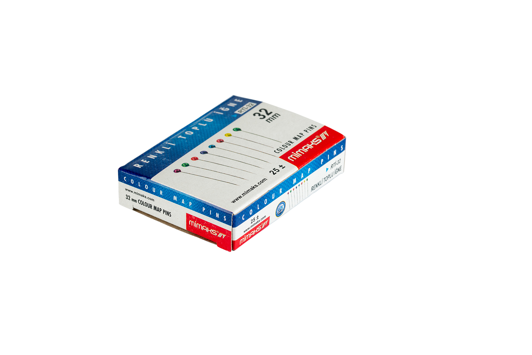 MİMAKS RTİ32 RENKLİ BAŞLI TOPLU İĞNE 48'Lİ *32