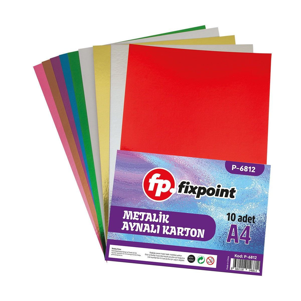 FİXPOİNT P-6812 METALİK AYNALI KARTON A4 10'LU*100