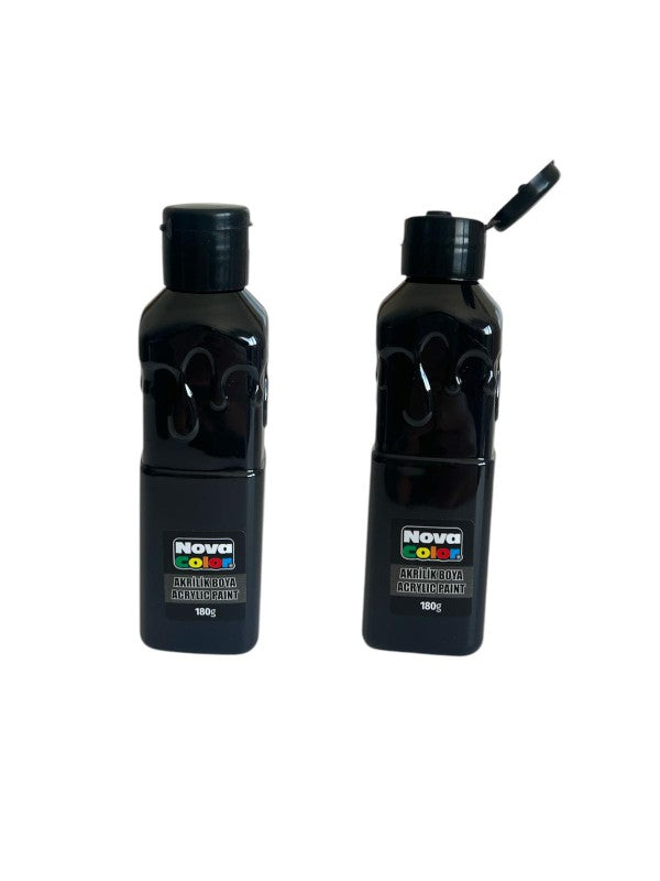 NOVA COLOR NC-1006 SİYAH AKRİLİK BOYA 180 GR*72