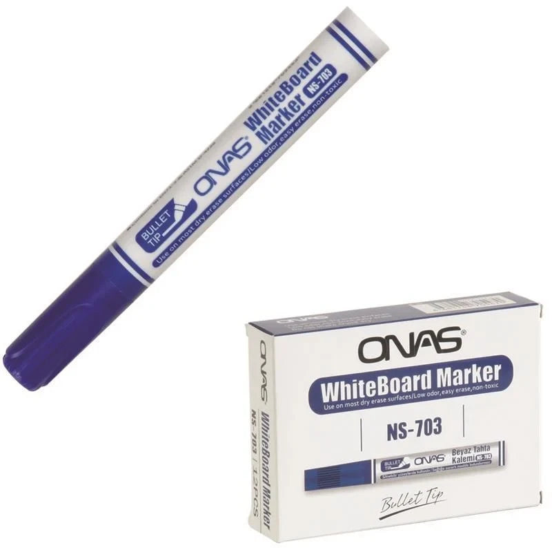 ONAS NS-603-M BEYAZ TAHTA KALEMİ MAVİ 12'Lİ*96