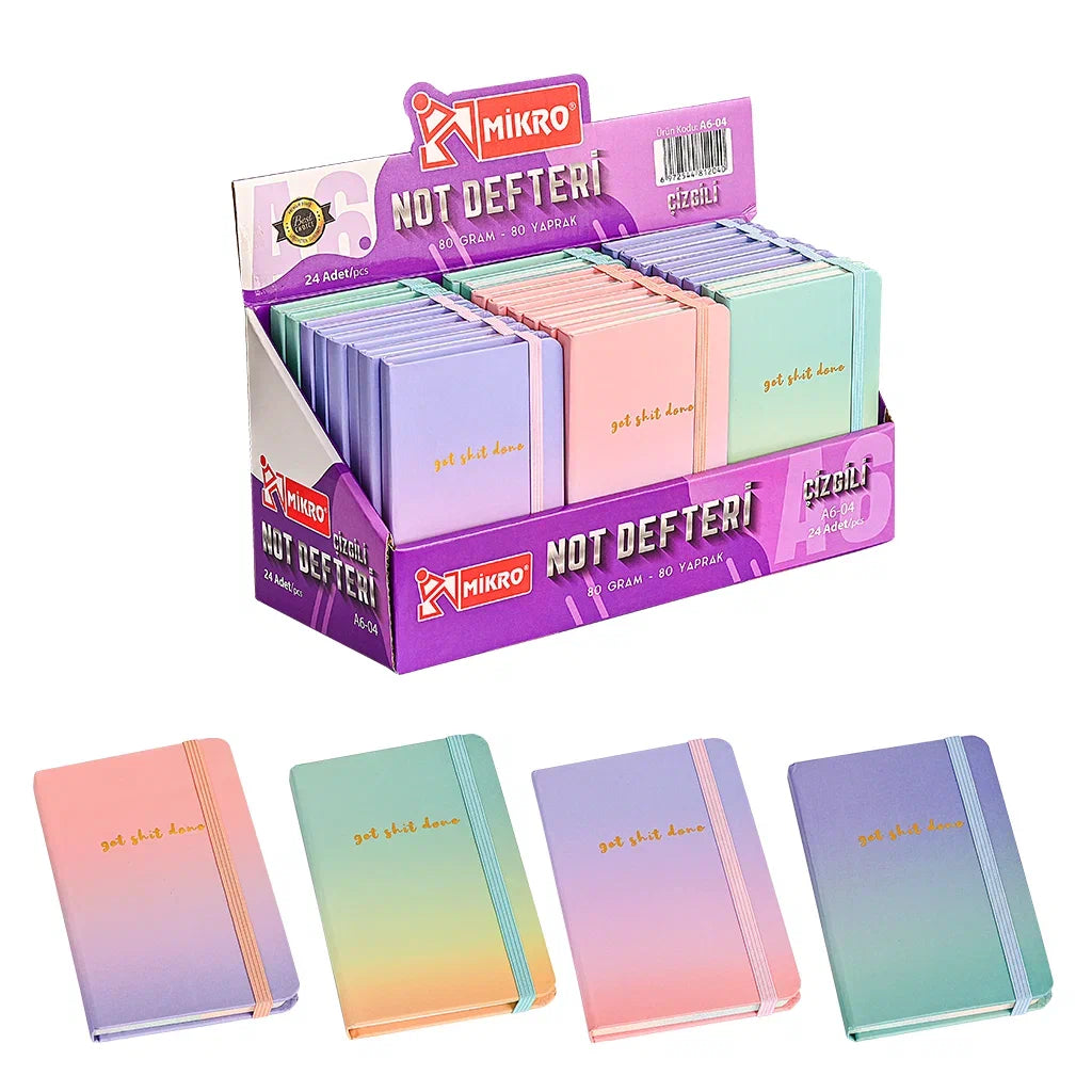 MİKRO A6-04 STANDLI ÇİZGİLİ NOT DEFTERİ 24'LÜ