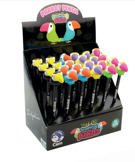 DOLPHIN WP-351 PAPAĞAN BAŞLIKLI KURŞUN KALEM 24'LÜ