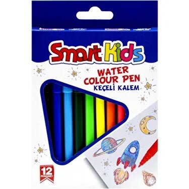 SMART KİDS 3560 KISA KEÇELİ KALEM 12 RENK *144 >