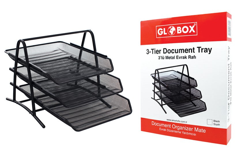 GLOBOX 6255 METAL EVRAK RAFI SİYAH*12