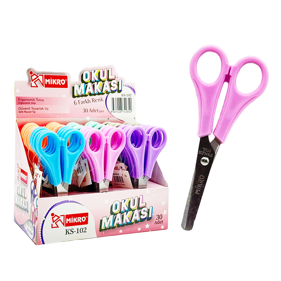 MİKRO KS-102 STANDLI OKUL MAKASI 30'LU